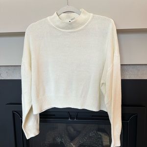 Mock Neck Knit Sweater L